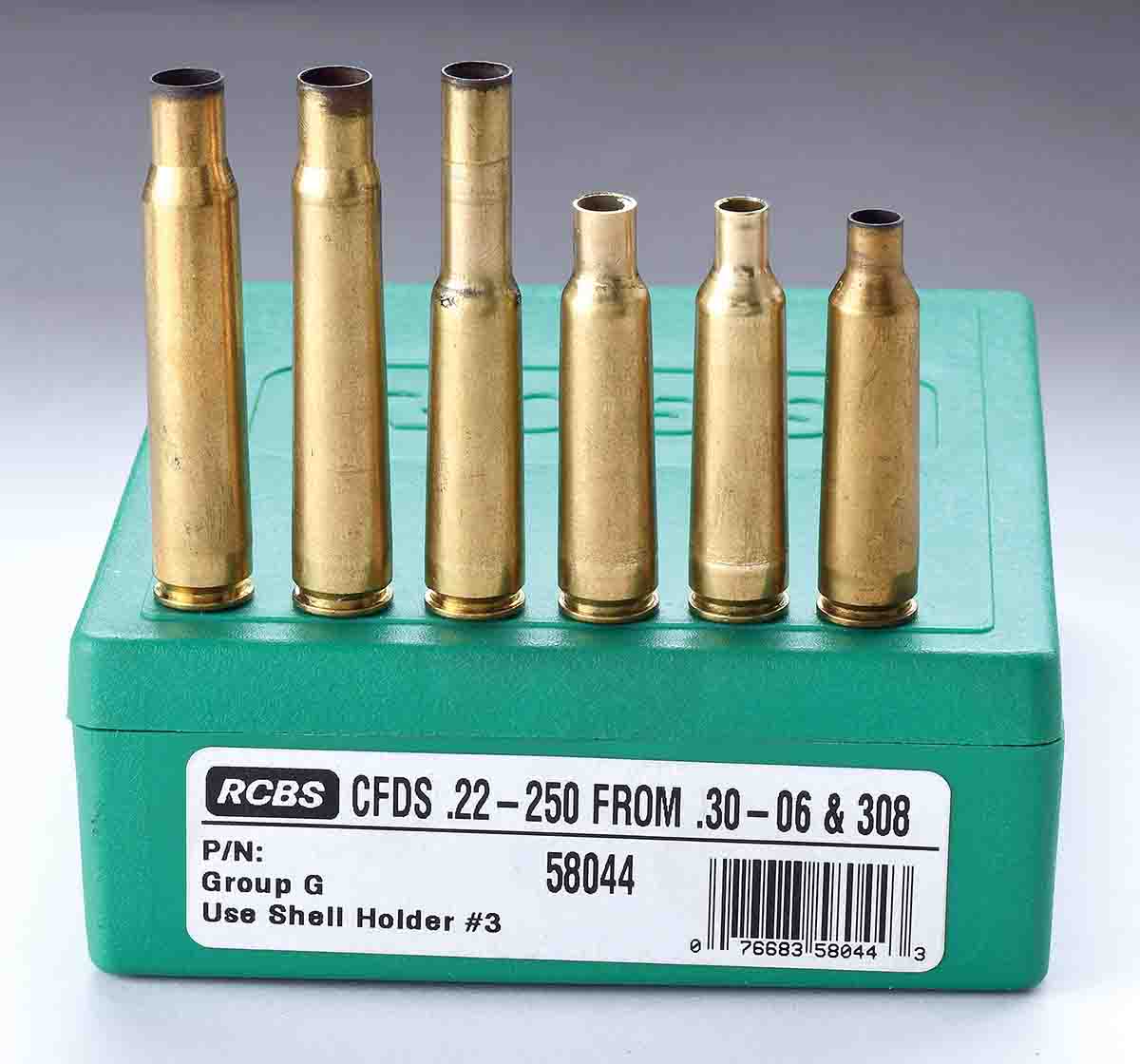 Smaller cases, such as the .22-250, can be made from .30-06 brass to increase neck wall thickness. Case necks are thick enough  to turn in order to obtain a precise fit with a specific chamber. It is one of  the best ways to improve accuracy.